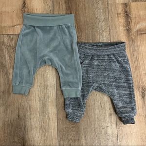 H&M velour baby pants 2 pack grey and green